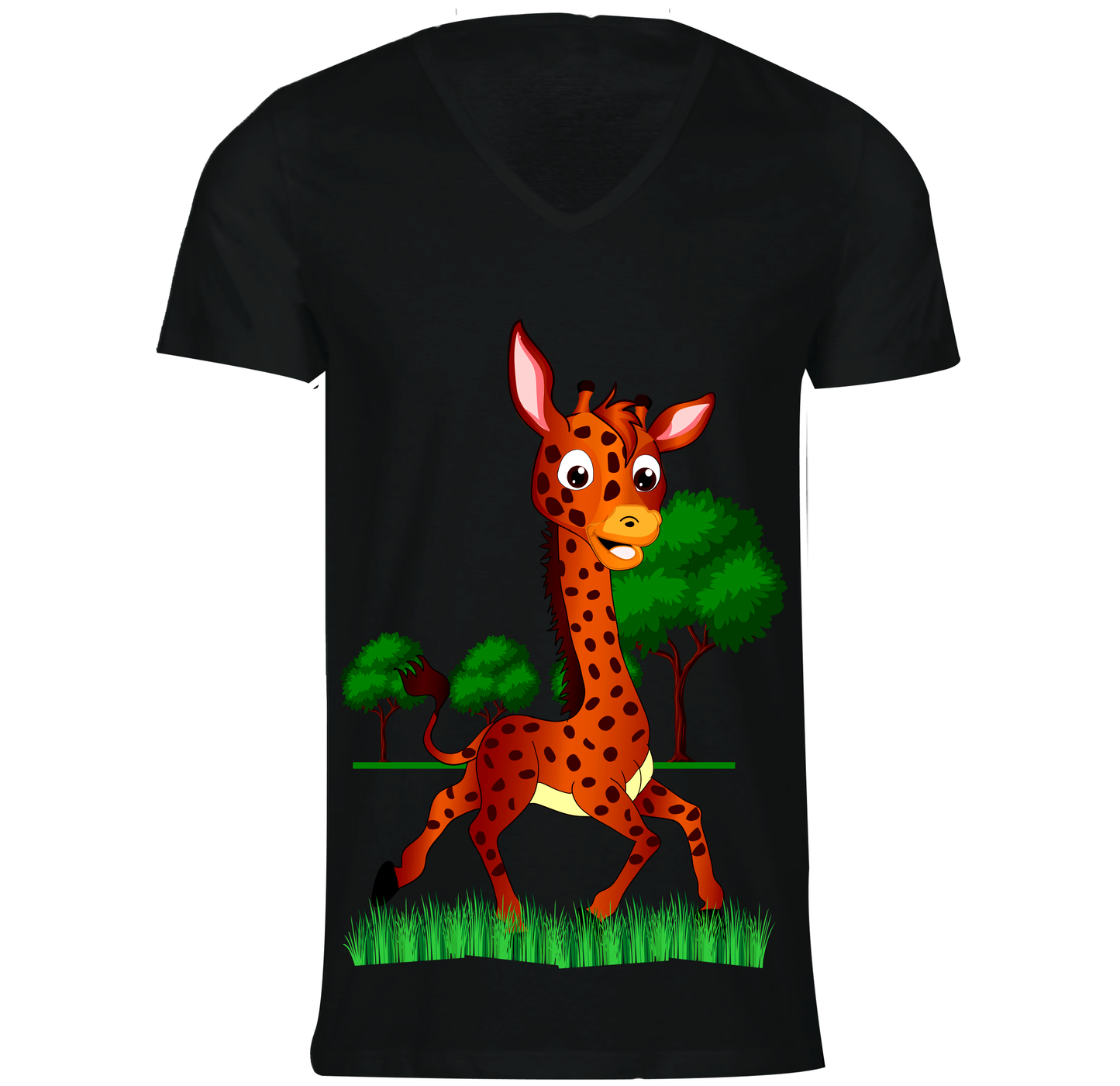 Short-Sleeve Slim Fit Long Length, V-Neck Casual T-Shirt