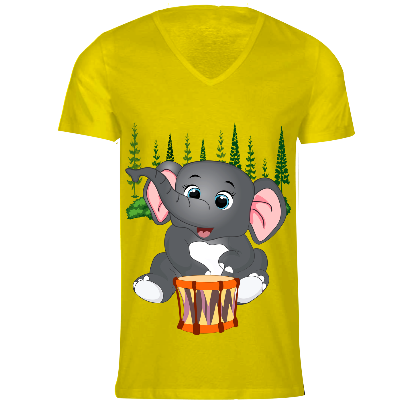 Short-Sleeve Slim Fit Long Length, V Neck Casual T-Shirt