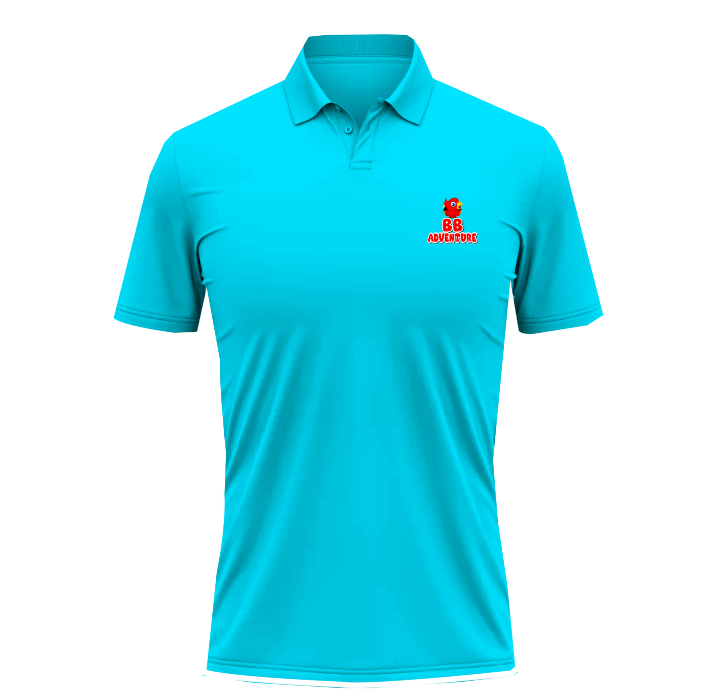 Half-Sleeve Short Length, Collar Neck Plane T-Shirt With Bright Color