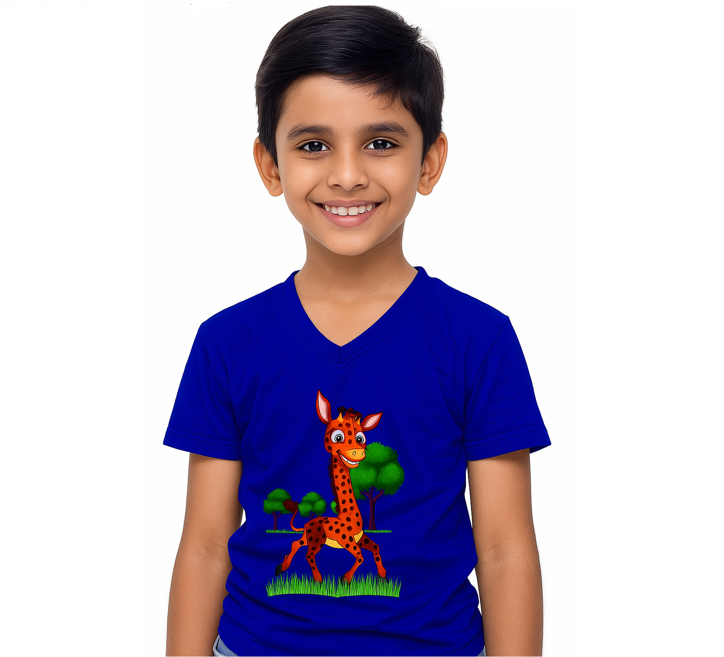 Short-Sleeve Slim Fit Long Length, V-Neck Casual T-Shirt