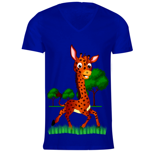 Short-Sleeve Slim Fit Long Length, V-Neck Casual T-Shirt