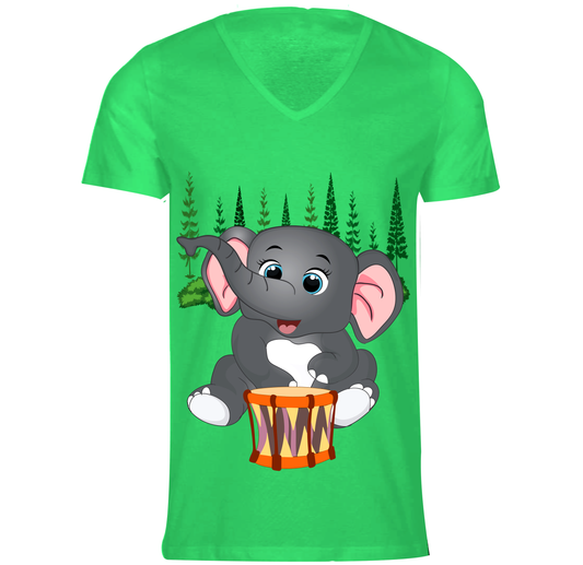 Short-Sleeve Slim Fit Long Length, V Neck Casual T-Shirt